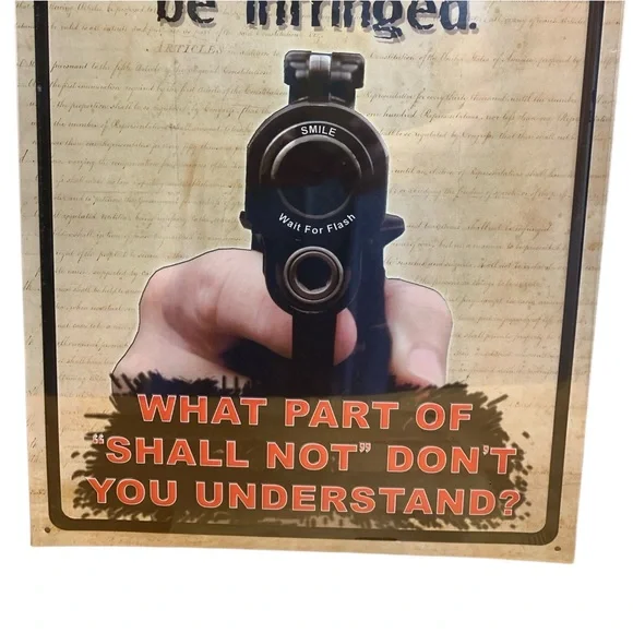 The Right Of The People To Keep & Bear Arms Shall Not Be Infringed Metal Sign - Picture 4 of 5